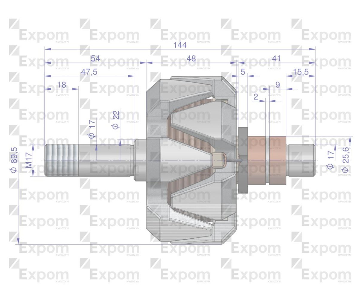 Wirnik alternatora AX230000 AX260000EX C-330 C-360 Nowy Typ EXPOM KWIDZYN eu