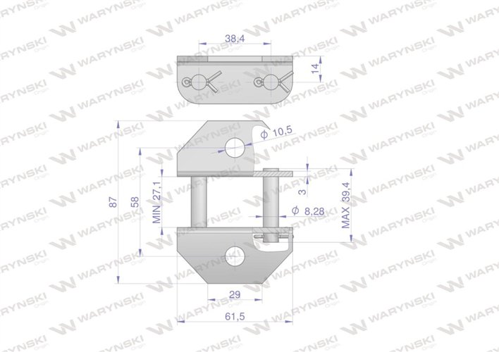 Zamek łańcucha z przyłączem obustronnym 38.4VBK1 Waryński ( sprzedawane po 5 )