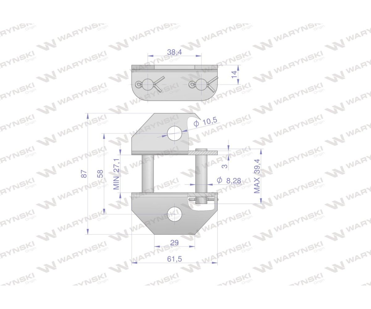 Zamek łańcucha z przyłączem obustronnym 38.4VBK1 Waryński ( sprzedawane po 5 )