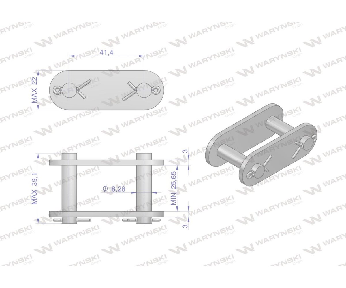 Zamek łańcucha CA550VD Waryński ( sprzedawane po 5 )
