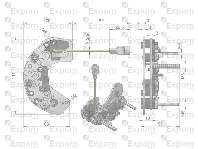 Prostownik diody alternatora AX230000, EX260000 AX260000EX C-330 C-360 Nowy Typ EXPOM KWIDZYN eu