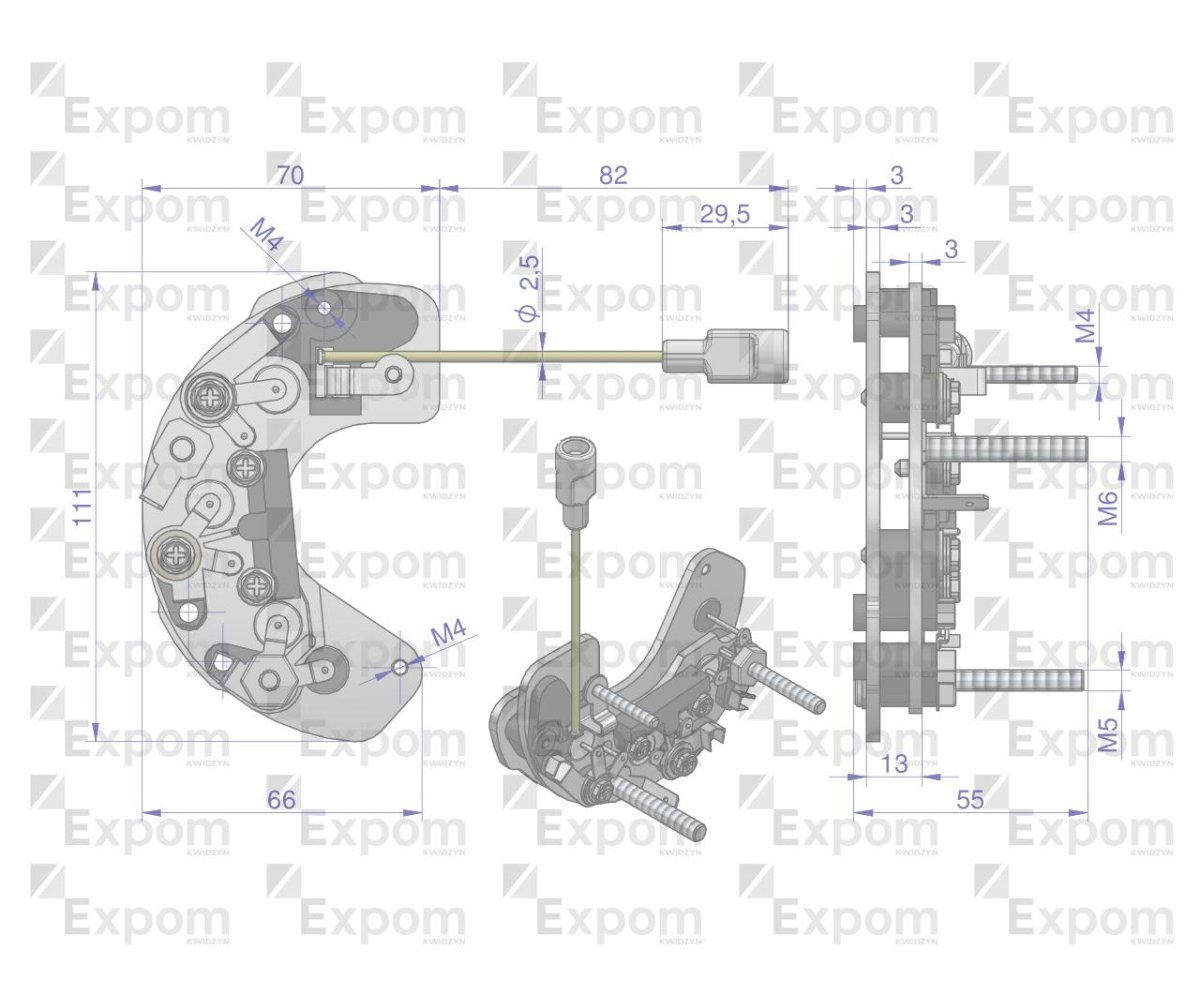 Prostownik diody alternatora AX230000, EX260000 AX260000EX C-330 C-360 Nowy Typ EXPOM KWIDZYN eu