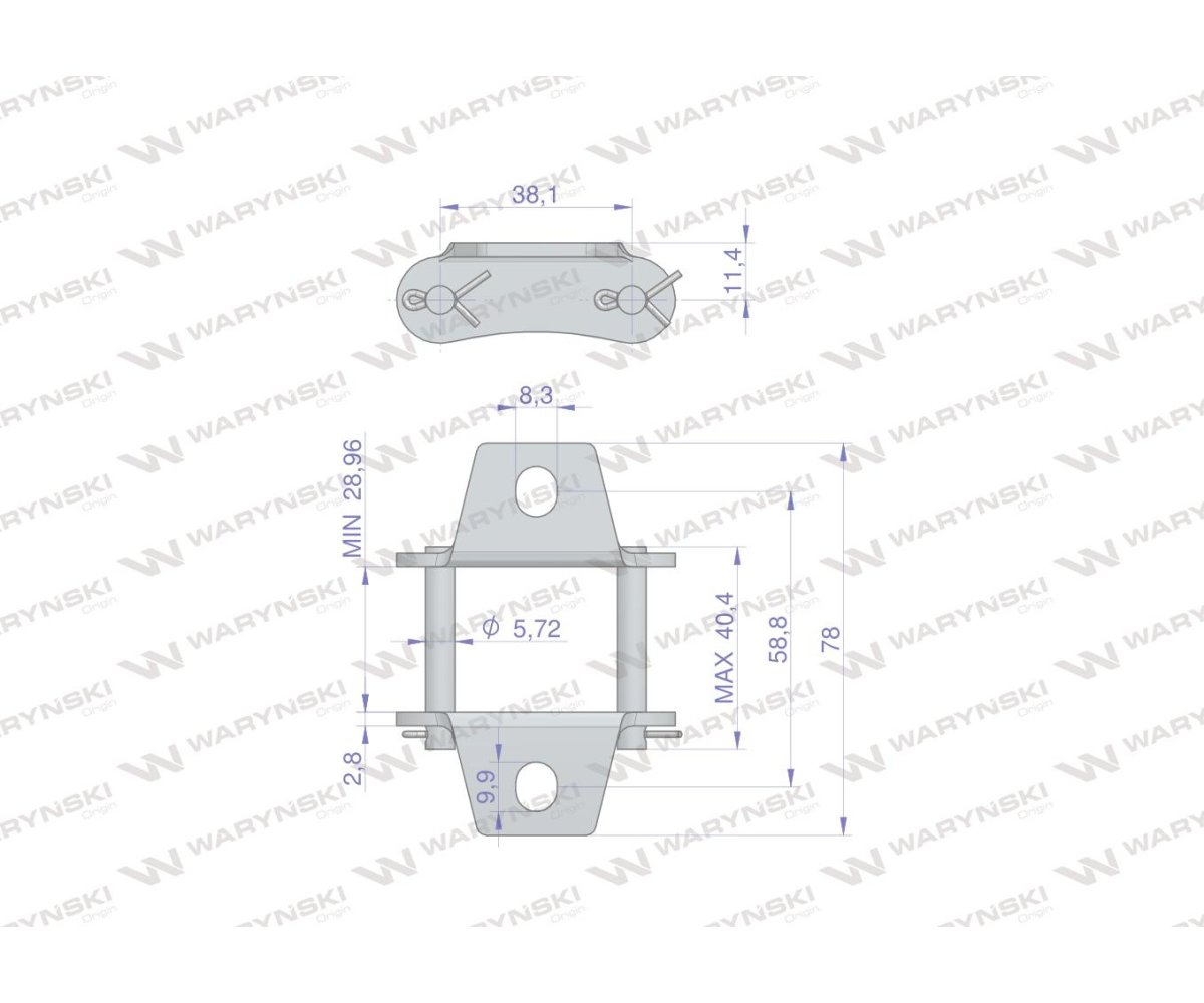 Zamek łańcucha z przyłączem obustronnym S52K1 Waryński ( sprzedawane po 2 )