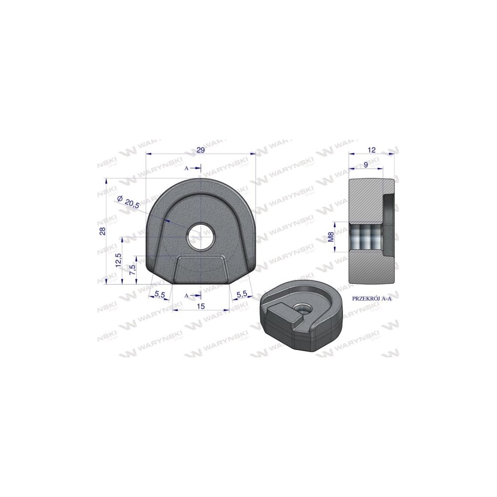 Mocowanie palca zastosowanie Mengele Waryński ( sprzedawane po 5 )