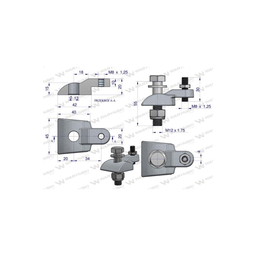 Mocowanie palca kpl. zastosowanie Deutz Fahr Condimaste Waryński