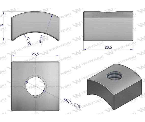 Mocowanie palca nakrętka wklęsła zastosowanie JF-Stoll Waryński ( sprzedawane po 5 )