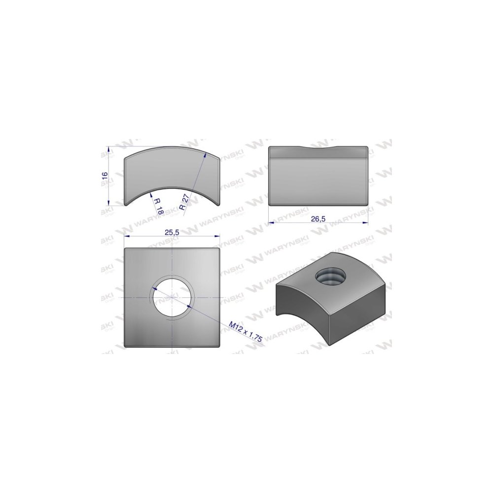 Mocowanie palca nakrętka wklęsła zastosowanie JF-Stoll Waryński ( sprzedawane po 5 )