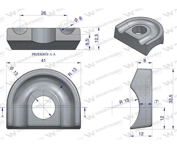 Mocowanie palca nakładka zastosowanie Deutz Fahr Waryński ( sprzedawane po 5 )