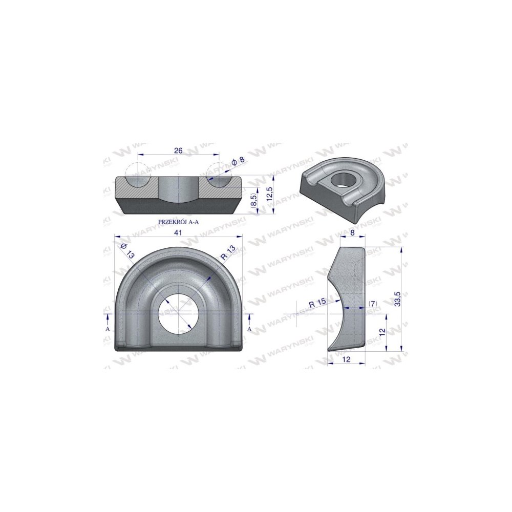 Mocowanie palca nakładka zastosowanie Deutz Fahr Waryński ( sprzedawane po 5 )