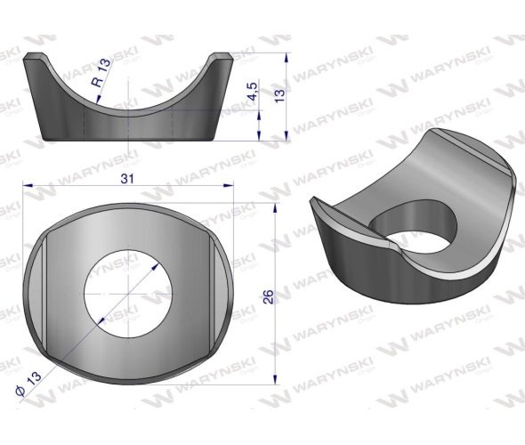 Mocowanie palca nakładka półokrągła zastosowanie Deutz Fahr Waryński ( sprzedawane po 5 )