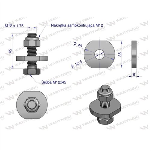 Mocowanie palca kpl. zastosowanie Galfre Waryński