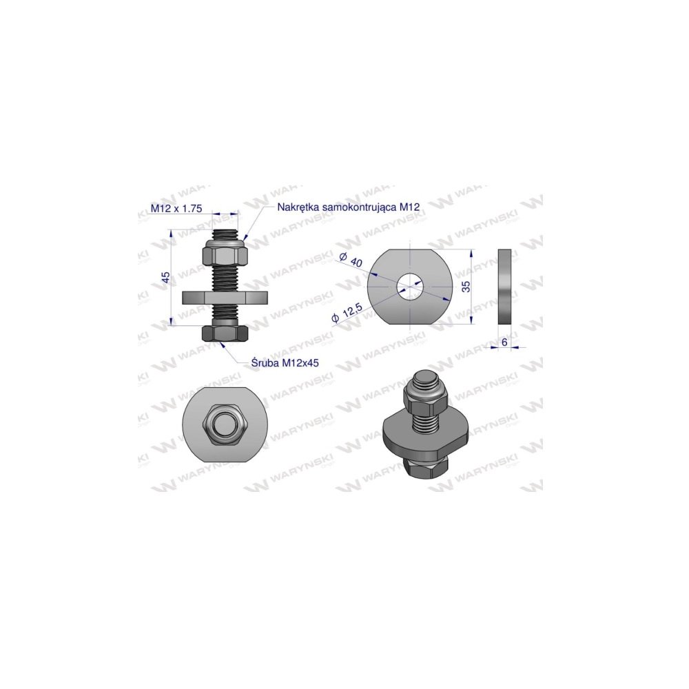 Mocowanie palca kpl. zastosowanie Galfre Waryński