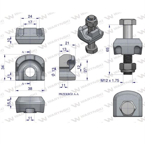 Mocowanie palca kpl. zastosowanie p.z. karuzelowa Kuhn Waryński