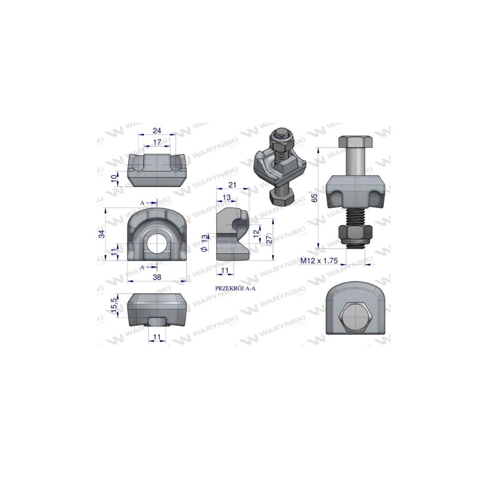 Mocowanie palca kpl. zastosowanie p.z. karuzelowa Kuhn Waryński