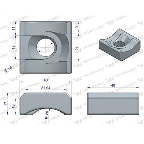 Mocowanie palca nakładka otwór fi 14mm zastosowanie Claas Waryński ( sprzedawane po 5 )