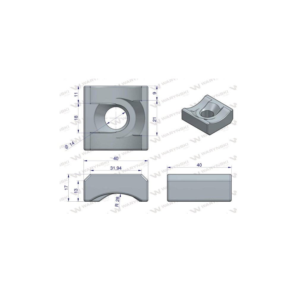 Mocowanie palca nakładka otwór fi 14mm zastosowanie Claas Waryński ( sprzedawane po 5 )