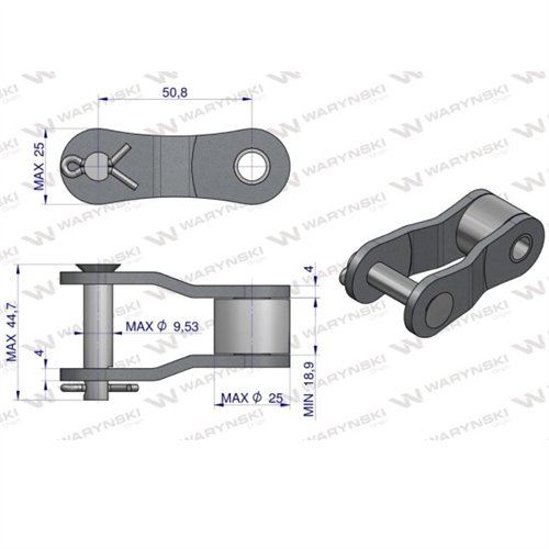 Półogniwo łańcucha CA650F Waryński ( sprzedawane po 5 )