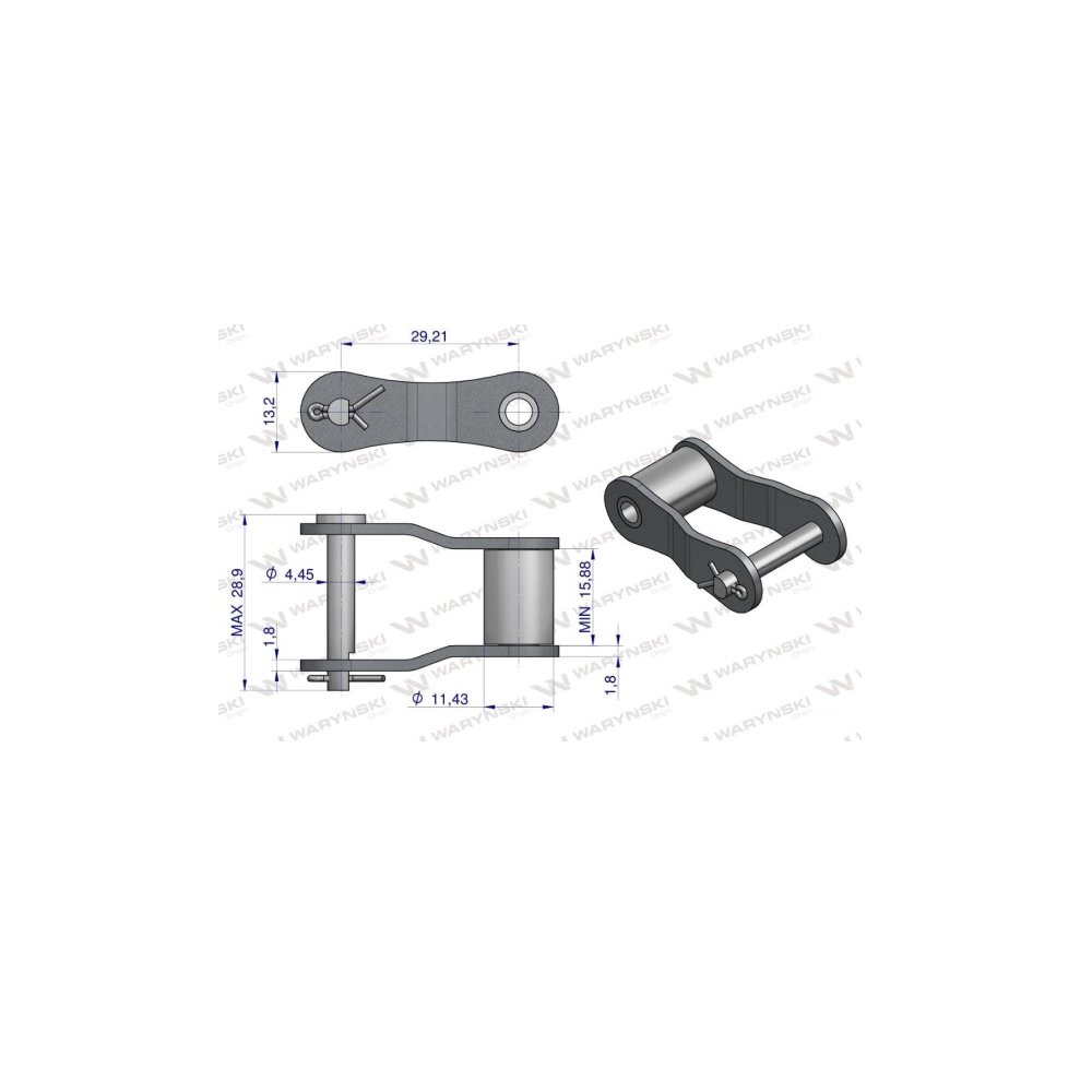 Półogniwo łańcucha S32 Waryński ( sprzedawane po 5 )