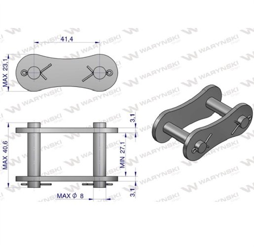 Zamek łańcucha ZA557 Waryński ( sprzedawane po 5 )