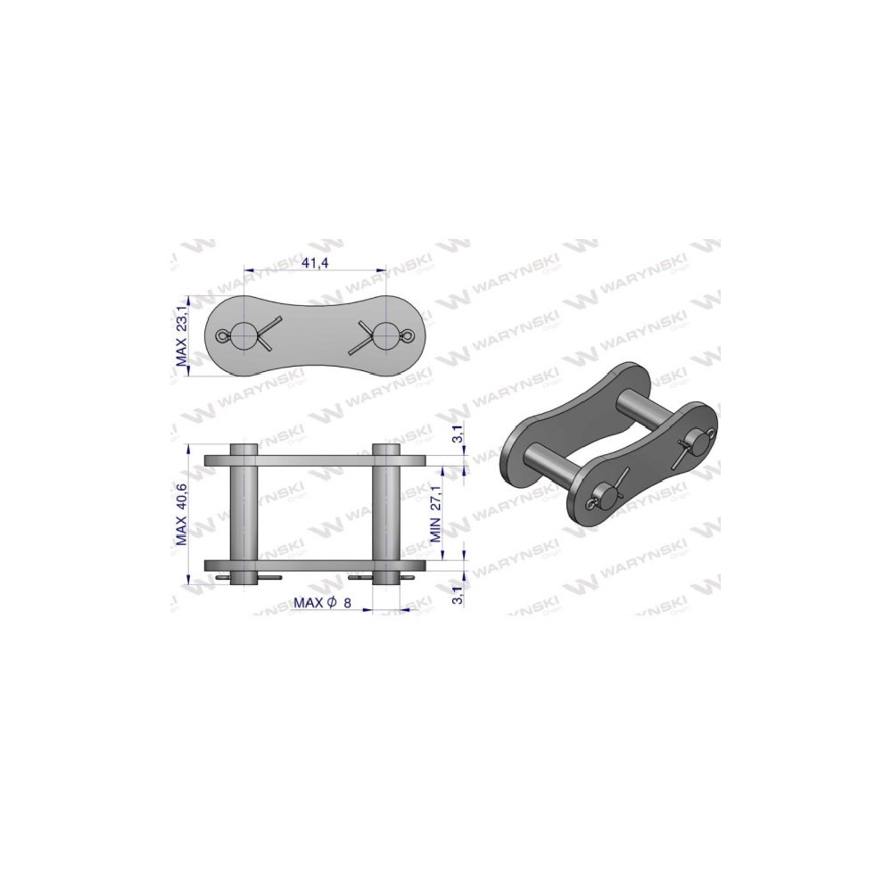 Zamek łańcucha ZA557 Waryński ( sprzedawane po 5 )
