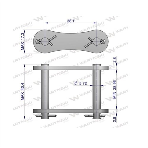 Zamek łańcucha S52 Waryński ( sprzedawane po 5 )