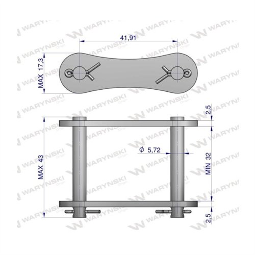 Zamek łańcucha S62 Waryński ( sprzedawane po 5 )