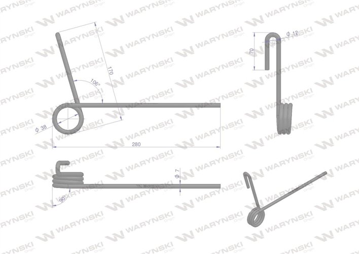 Palec zagarniający siewnika zastosowanie DEMETER CLASSIC HASSIA 033299 Waryński