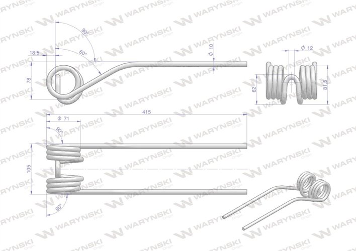 Palec przetrząsarka zastosowanie SIP 153910405 345000120 Waryński