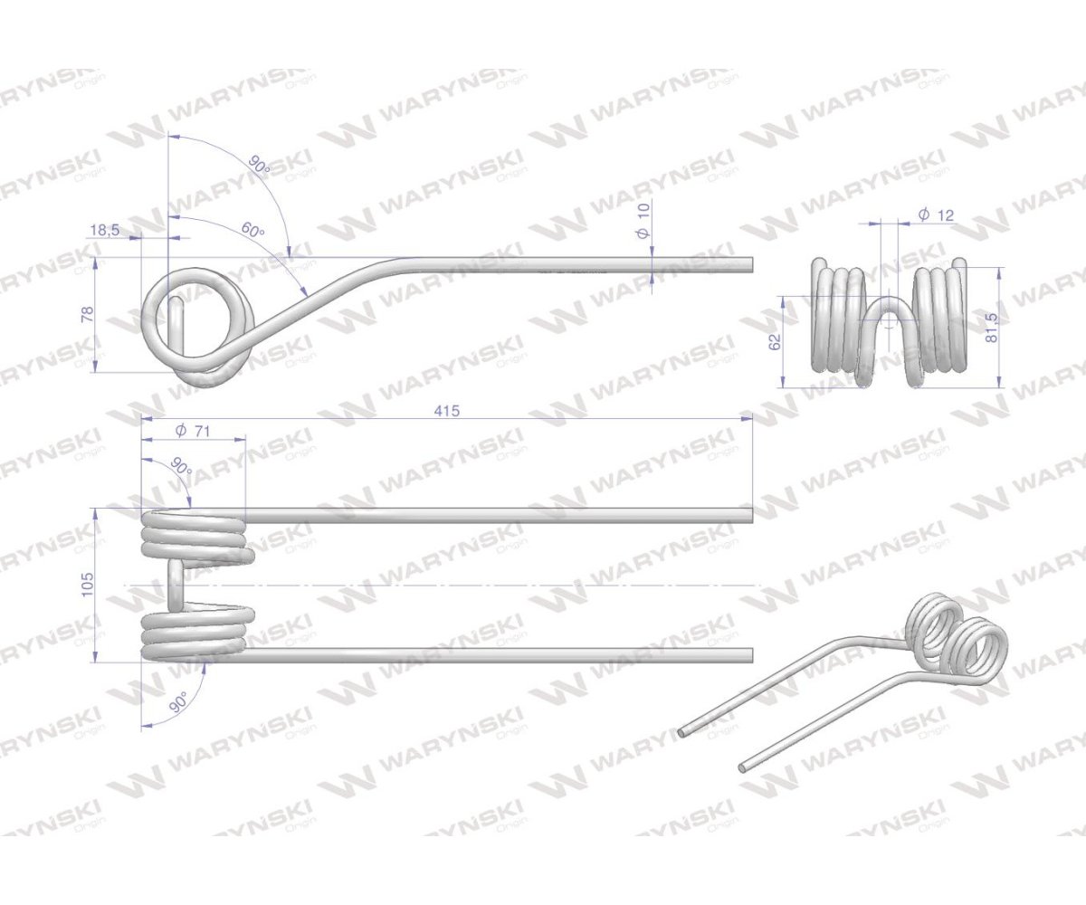Palec przetrząsarka zastosowanie SIP 153910405 345000120 Waryński