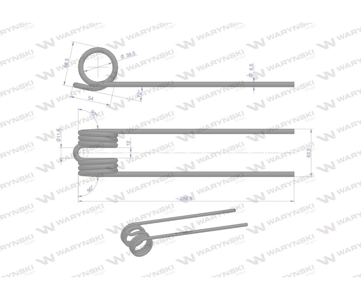 Palec przetrząsarka zastosowanie SIP 154192607 261060080 Waryński