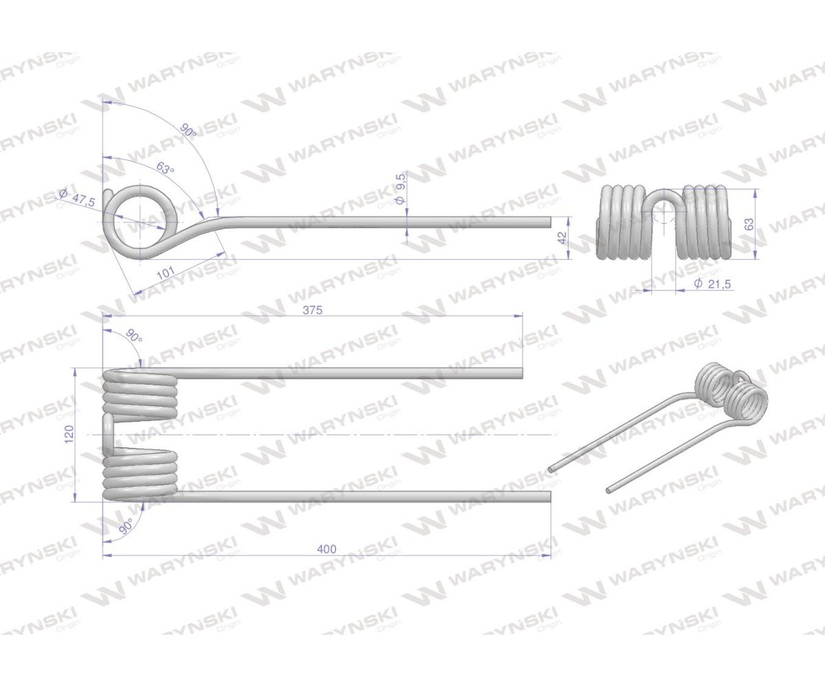 Palec przetrząsarka zastosowanie SIP 154796000 415000240 Waryński