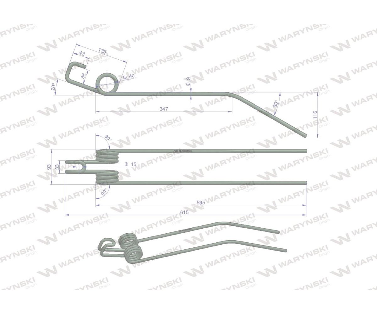 Palec zgrabiarka zastosowanie Deutz Fahr WARYŃSKI W-16504333