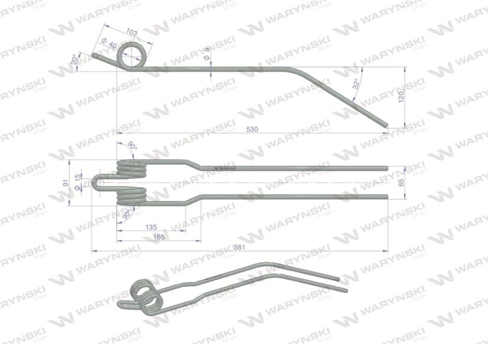 Palec zgrabiarka zastosowanie Deutz Fahr VF16600387.86 WARYŃSKI W-16600387