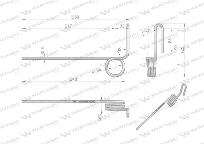 Palec zagarniający pojedynczy. lewy L-240 POZNANIAK Waryński