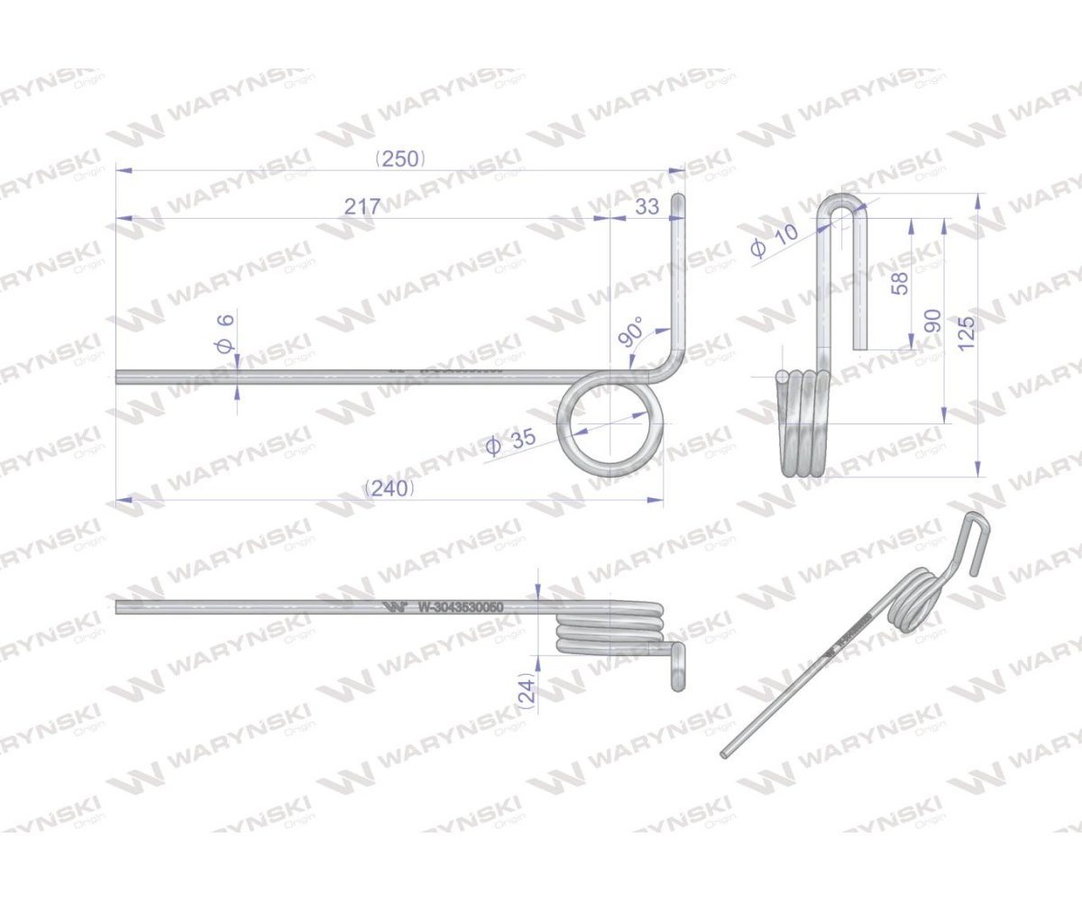 Palec zagarniający pojedynczy. lewy L-240 POZNANIAK Waryński
