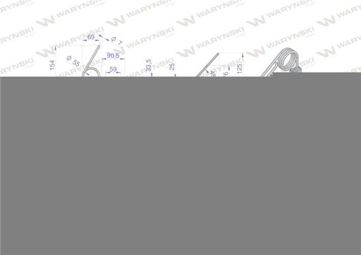 Palec zagarniający podwójny kompletny siewnika Famarol S074 II L-510 mm WARYŃSKI