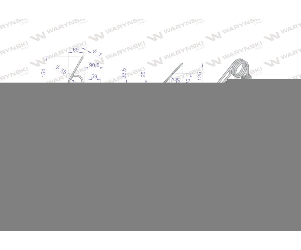 Palec zagarniający podwójny kompletny siewnika Famarol S074 II L-510 mm WARYŃSKI