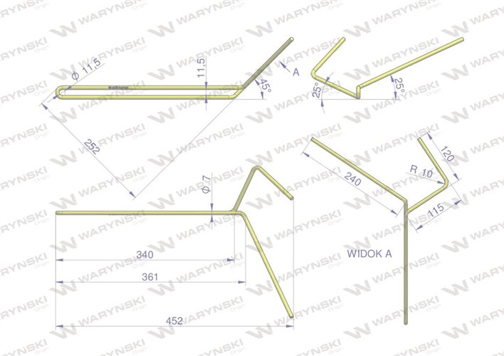 Palec zagarniający prosty prawy pasuje do Famarol WARYŃSKI