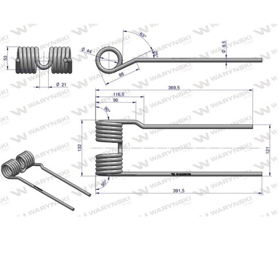 Palec przetrząsarka zastosowanie SIP 423000160 Waryński