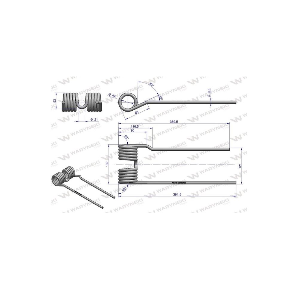 Palec przetrząsarka zastosowanie SIP 423000160 Waryński