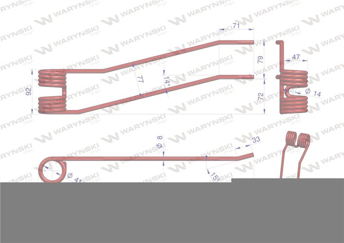 Palec zgrabiarka prawy zastosowanie TS 7 Fella Stoll WARYŃSKI W-490046