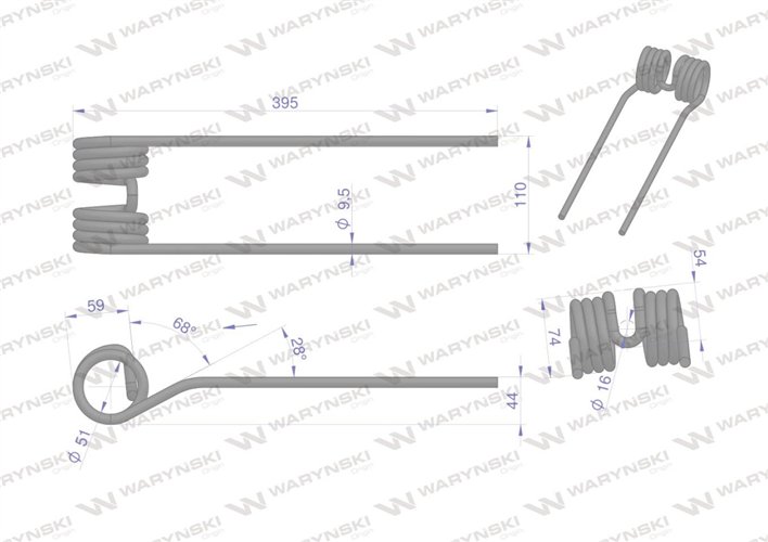 Palec przetrząsarka zastosowanie Kuhn WARYŃSKI W-57609000