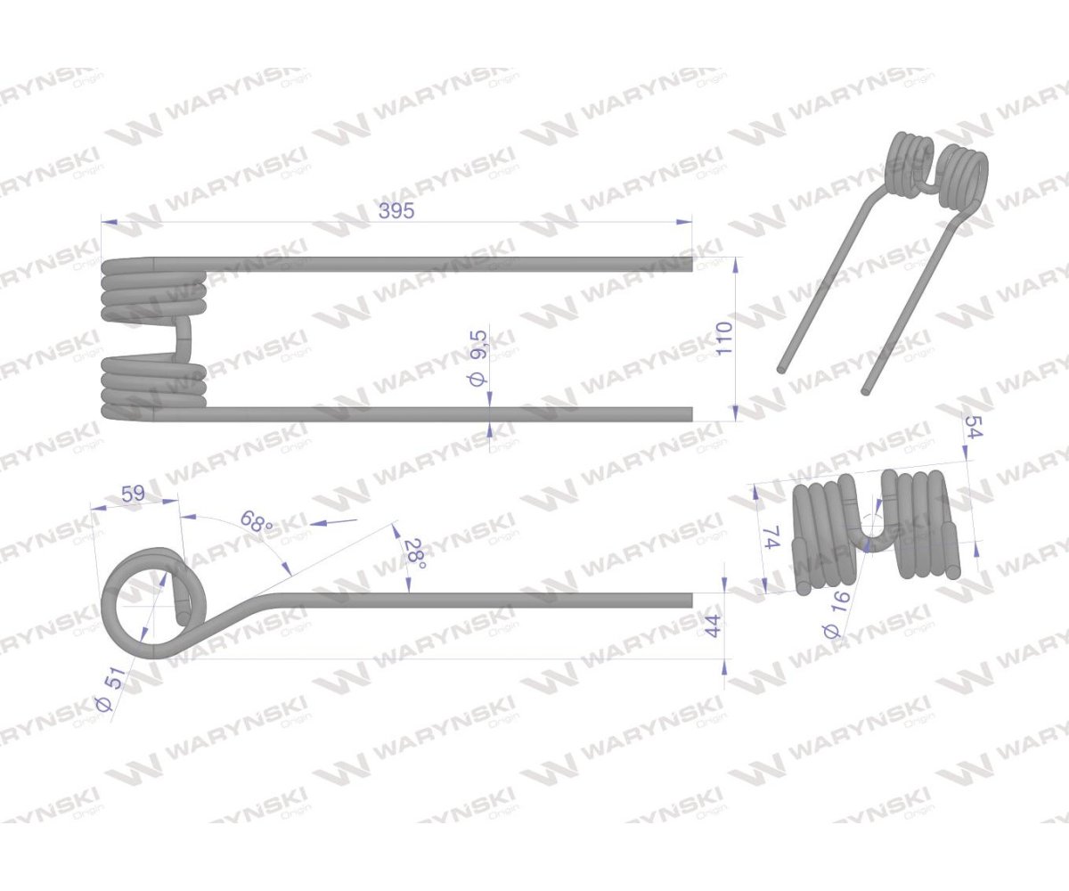 Palec przetrząsarka zastosowanie Kuhn WARYŃSKI W-57609000