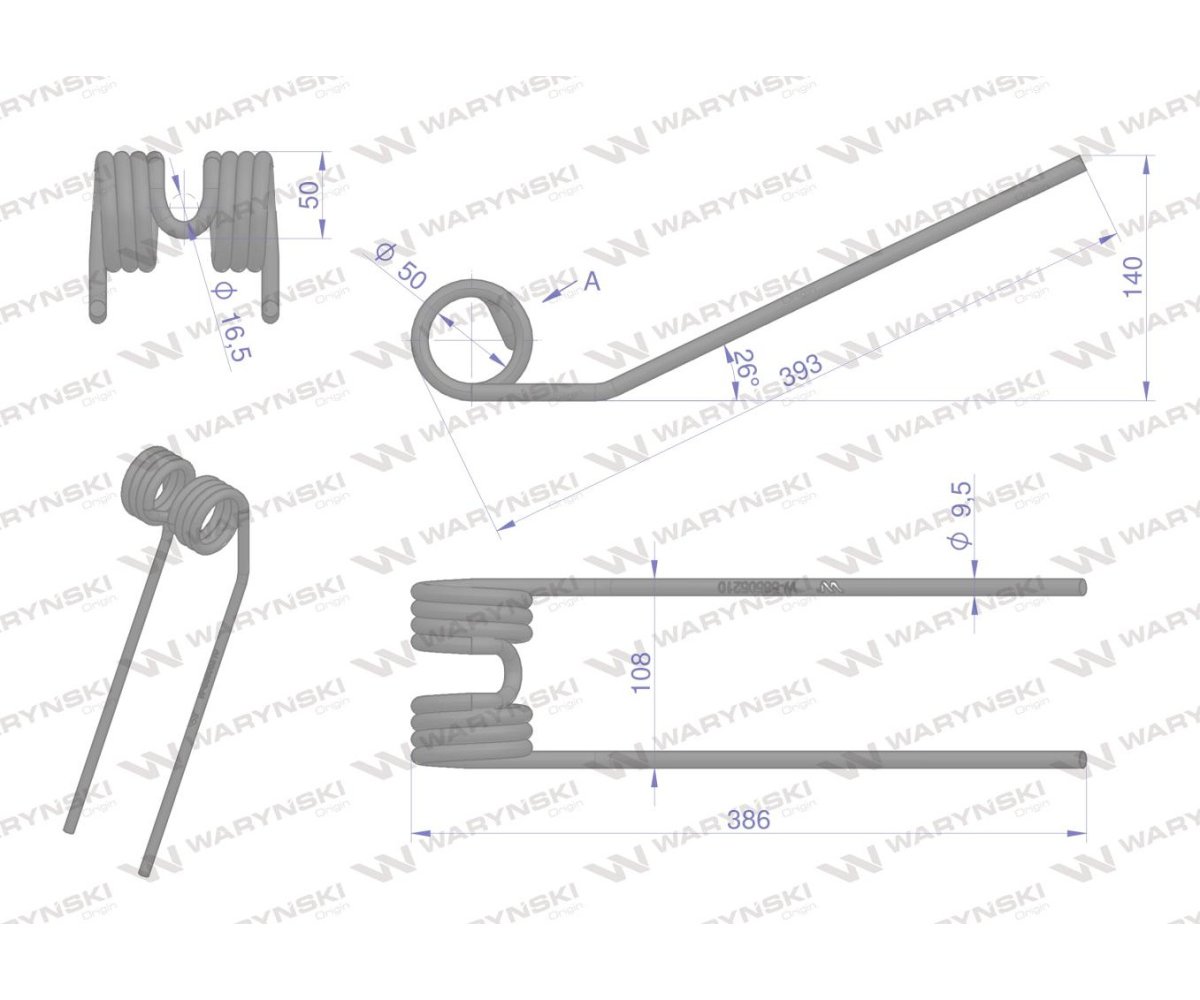 Palec przetrząsarka zastosowanie Kuhn WARYŃSKI W-58505210