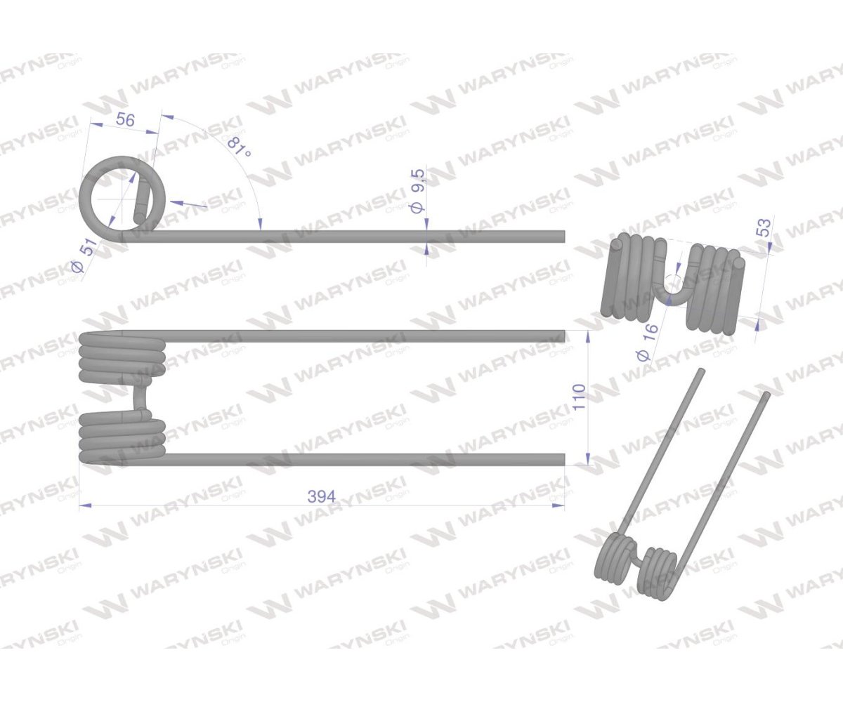 Palec przetrząsarka zastosowanie Kuhn WARYŃSKI W-58561900