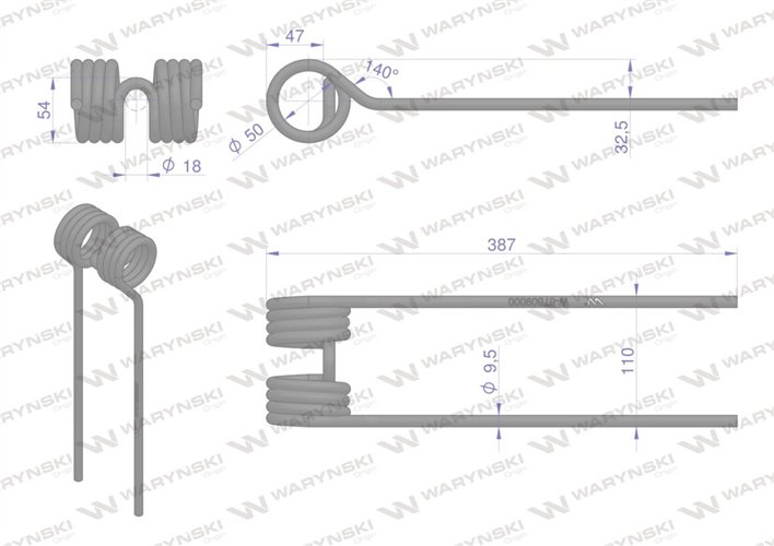 Palec przetrząsarka KUHN 67609000 Waryński