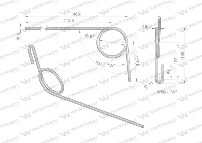 Palec zagarniający siewnika NORDSTEN 7000027706 Waryński
