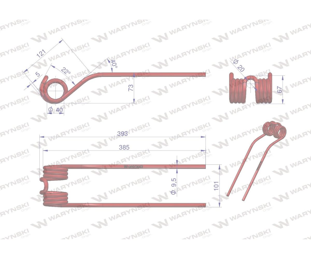 Palec przetrząsarka zastosowanie Claas 9023442 Waryński