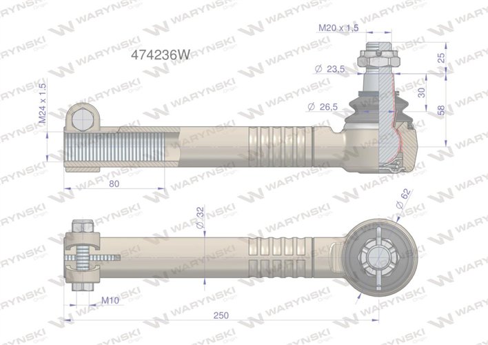 Przegub układu kierowniczego Manitou 474236 Waryński