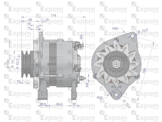 Alternator 2-paski 80642385 C-385 Nowy Typ EXPOM KWIDZYN eu